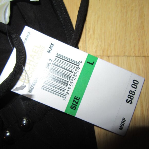 NWT MICHAEL KORS ROMPER/SLEEVELESS/BLACK/SIZE LARGE/STUDS! - Picture 4 of 8